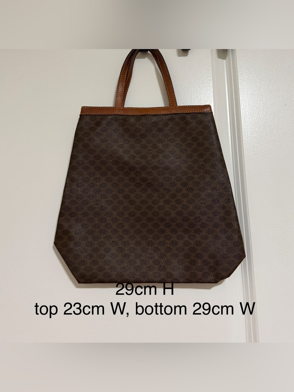 Celine Brown Vintage Macadam
Canvas Top Handle Tote Bag authentic - Picture 2 of 9